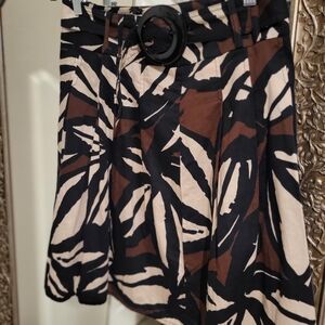 Cache Brown and Black Patterned Skirt 🌷